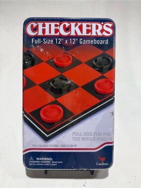 NEW Checkers Full-Size Gameboard - Red and Black by Cardinals